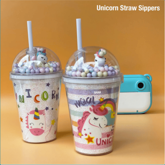 Unicorn Sipper With Straw – The Glitter Cup