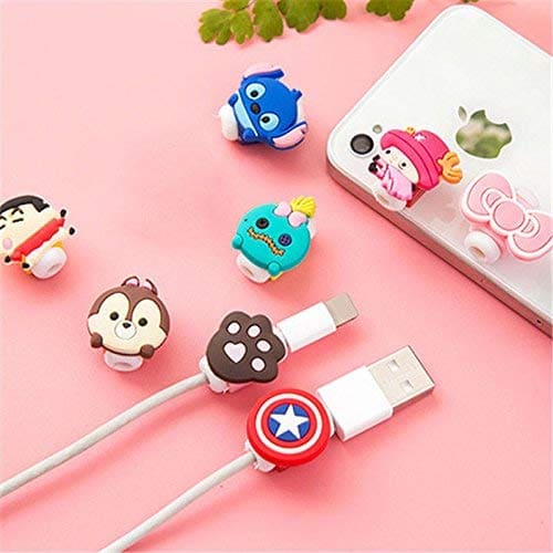 Glitter Cable Protector for iPhone Type-c Charger,Cute Bling Butterflies  Pattern 4 PCS Set Cable Phone Protector for Women Girls,Charging Cord